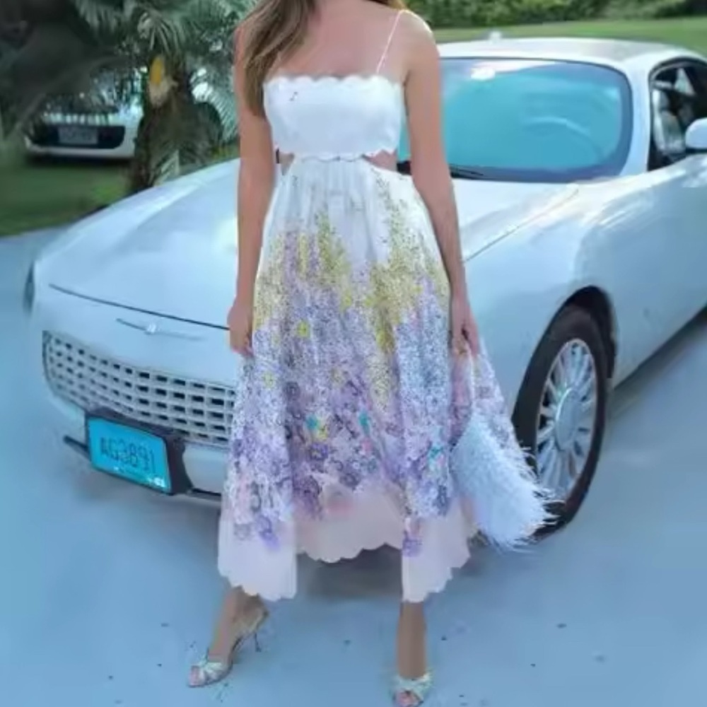 NWOT FASHION OPEN LACE BAC CUT OUT MAXI DRESS - Picture 2 of 2